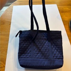 Quilted Navy Tote Bag